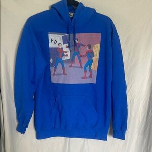 Gildan Blue Hoodie with Spider-man Graphic Design